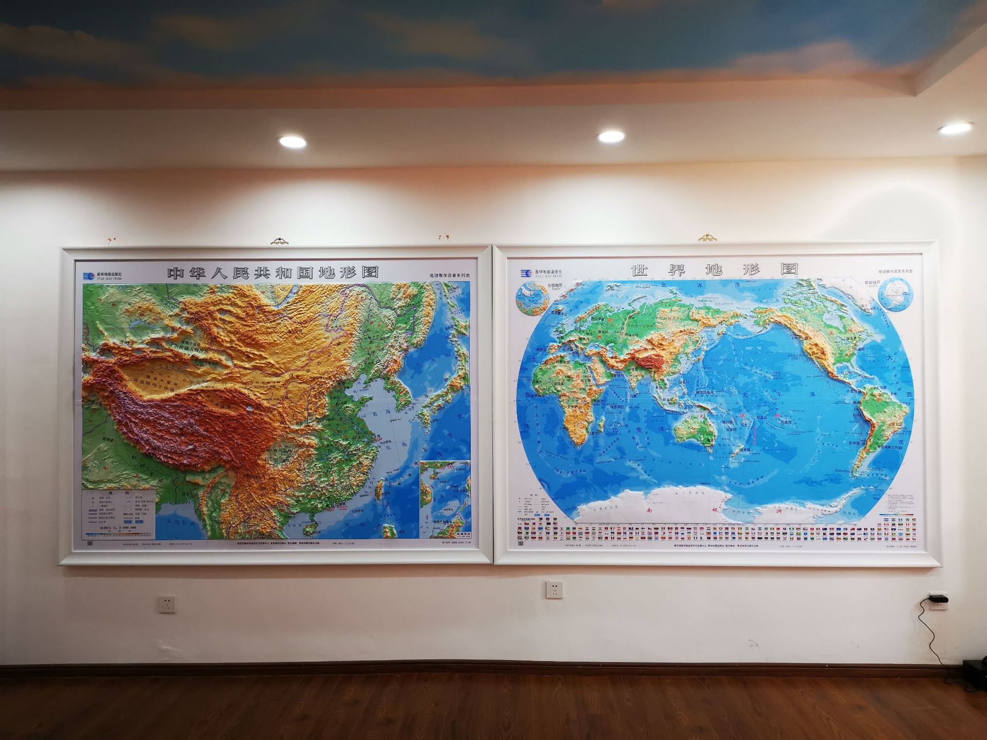 Three-Dimensional Topographic Map of World Languages. the Stereo Topographic Map of the Geography Classroom Can Be Hung on the Indoor Wall to Customize the Map