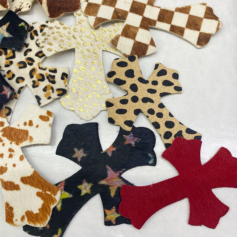 Cross Leather Mark Horse Hair Cross Leather Mark True Hair Multi Color in stock