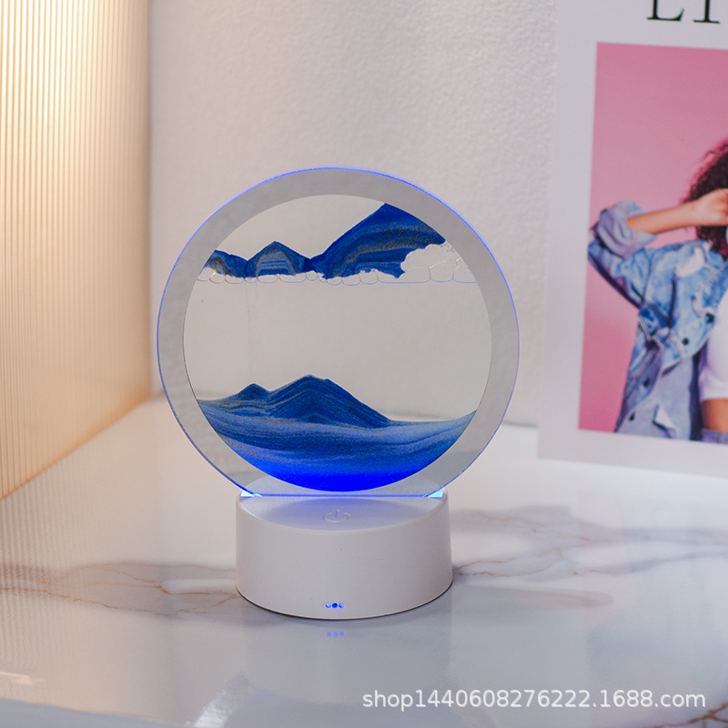 3D стеклянная картина с быстротечным песком украшение подарок ночной светильник настольная лампа USB для подключения в гостиной подарок для девочек и мальчиков