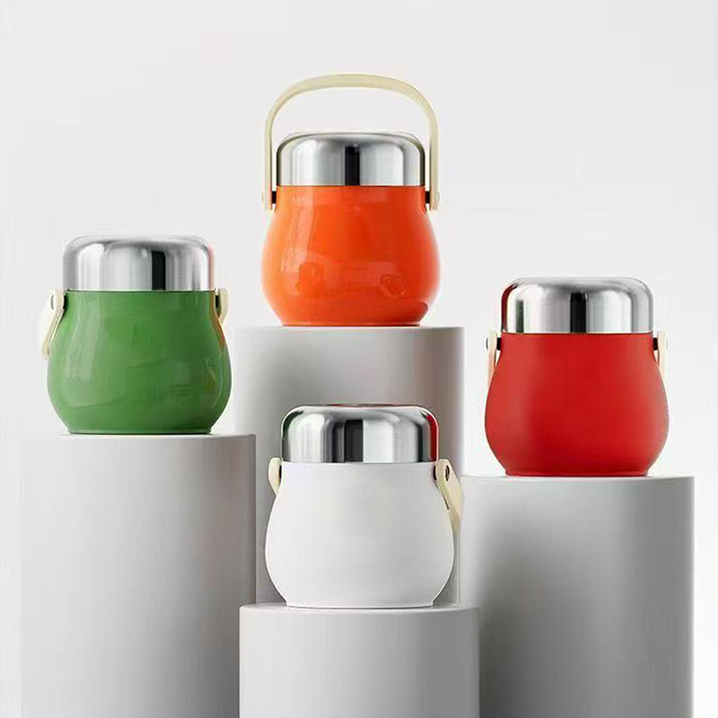 Cute Thermal Lunch Pot with Rice, Suitable for Home and Office Use, Portable Stainless Steel Insulated Lunch Box for Students