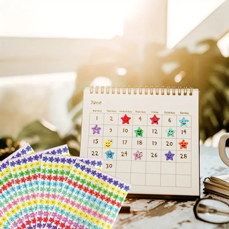 Glitter Foil Little Star Sticker, 15 Design Student Reward Happy Sticker, Glitter Foil Star Sticker