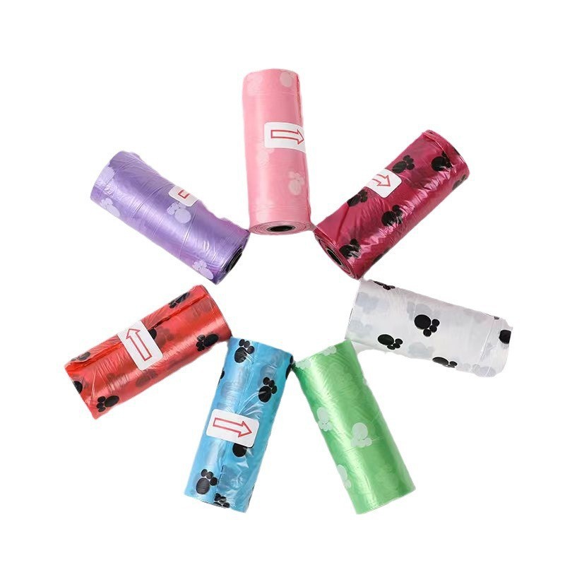 Pet Garbage Bag Amazon Cross-border Dog Picking Bag Portable Pet Printed Footprint Cleaning Dog Walking Garbage Bag