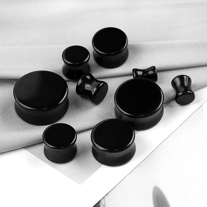 Wish Amazon Obsidian Ear Plugs Ear Cartilage Earrings Piercing Jewelry Wholesale High-End Stylish Light Luxury