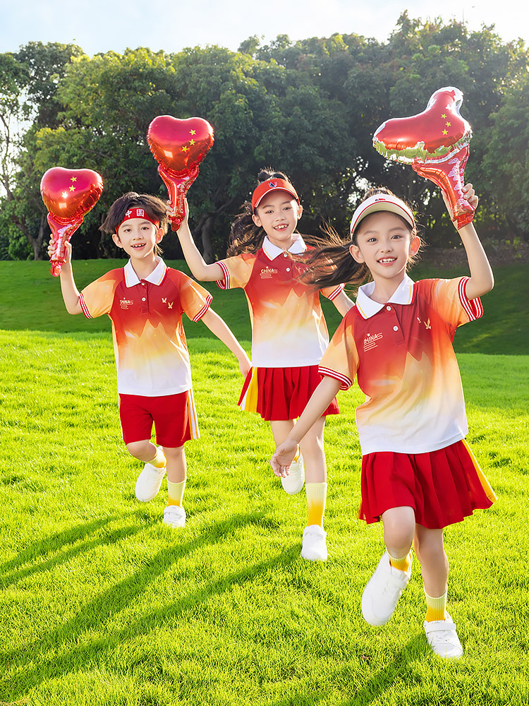 "Feitong Erxi" Asian Games Style School Uniform, Primary School Student Class Uniform, Kindergarten Uniform, Jacket Suit, Chinese Style