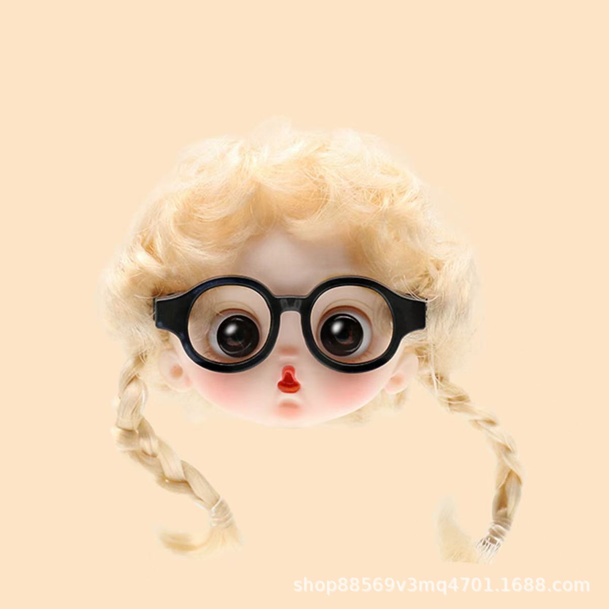 Stuffed Doll Accessories 4.5cm Plastic Glasses Black Frame Glasses Square Frame Small Red Blue White Glasses Toy Accessories