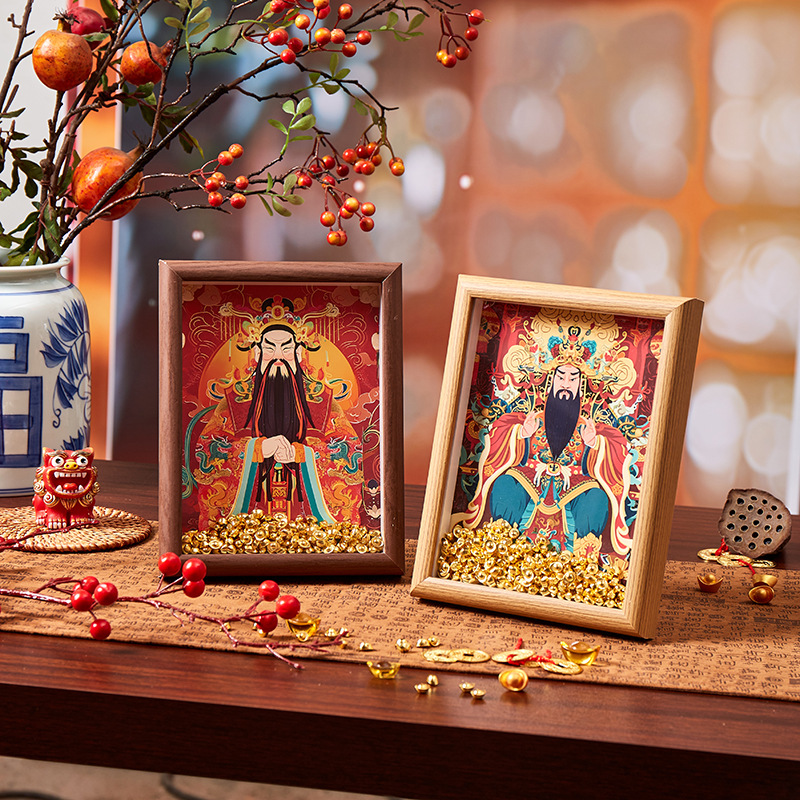 Five Road God of Wealth Painting Year New Hanging Painting Calligraphy and Painting Batch Goods Tianguan Blessing Decoration Traditional Chinese Painting Calligraphy and Painting Living Room Hanging Characters