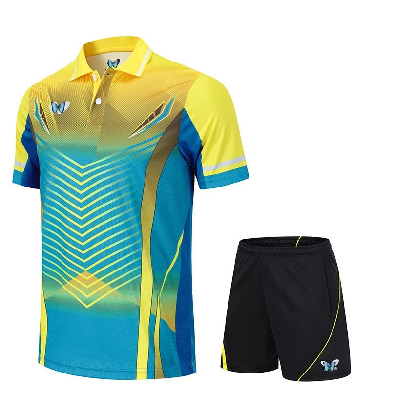 New Breathable Table Tennis Uniforms for Men and Women, Quick-Drying Table Tennis Training Uniforms, Primary School Student Group Purchase Team Uniforms with Printing