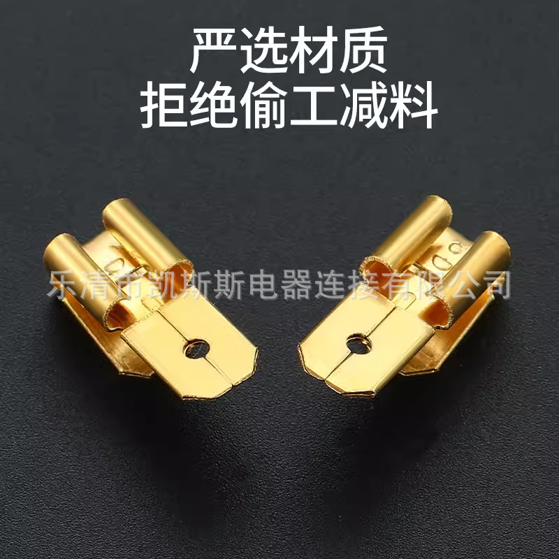 Plug Spring 6.3mm Double Head Plug/Plug Spring with Double Head Plug Back Multi-head Electrical Double Female Adapter