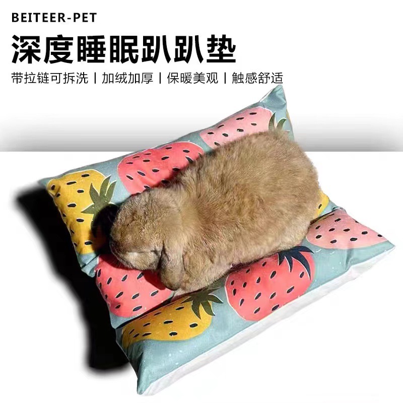 Кролик зимний теплый мат для лежания Теплый мат зимний для домашних животных Голландская свинья хлопковый мат Кролик спит Теплый мат для домашних животных