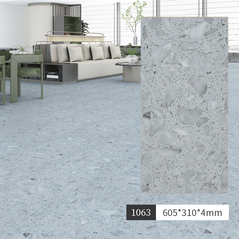 Spc Stone Plastic Lock Wood Floor Pure Color Cream Wabi-Sabi Style Household Micro-Cement Pvc Stone Crystal Snap-On Floor