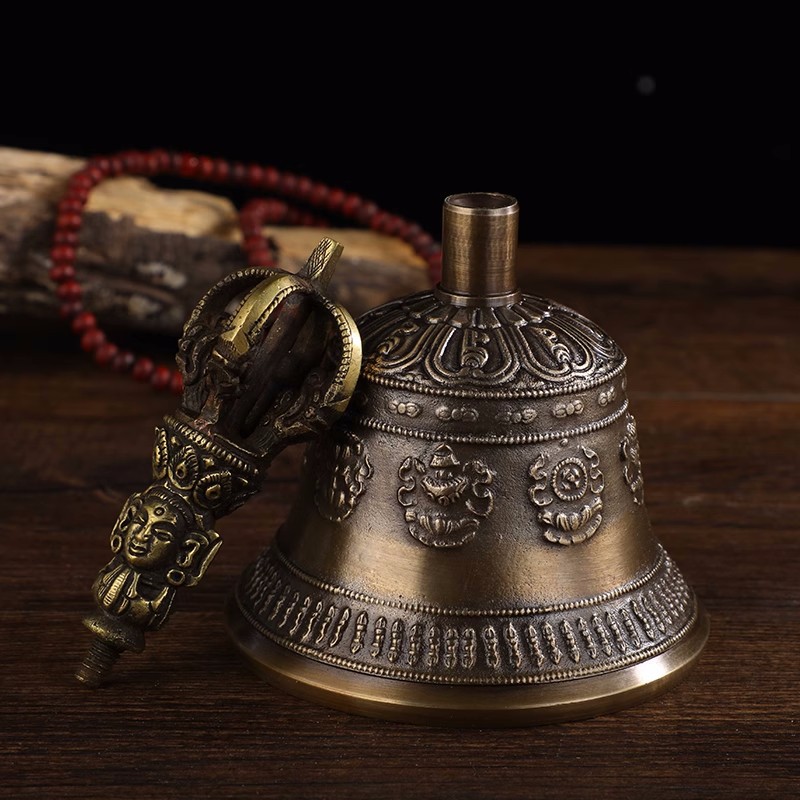 Nepal Five-strand Puba Vajra Modern Nine-strand Eight-auspicious Carved Puba Vajra Bell Ornaments Sound Crisp