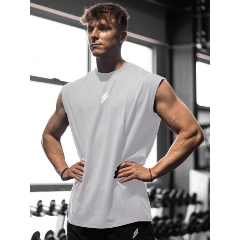 Summer Fitness Sports Mesh Vest Leisure Running Training Loose European and American plus size Breathable Quick-drying Round Neck Sweatshirt