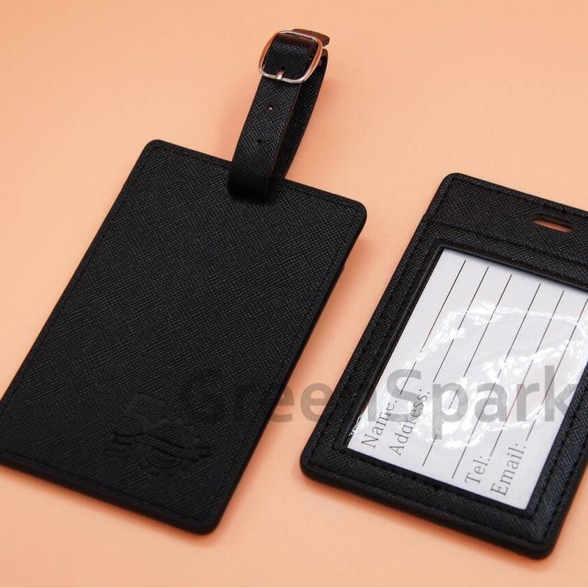 Hot-Selling Genuine Leather Luggage Tags, Casual Boarding Tags, Suitcase Tags, Aviation Luggage Cross-Pattern Tags