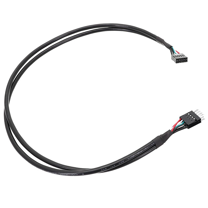 Mainboard USB 9 pin extension cable mainboard USB2.0 extension cable USB cable with shield black double strand isolation