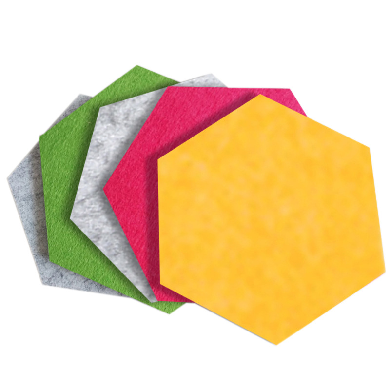 Cross-border felt hexagonal wall stickers color hexagonal cork board photo wall message board self-adhesive sound insulation felt manufacturers