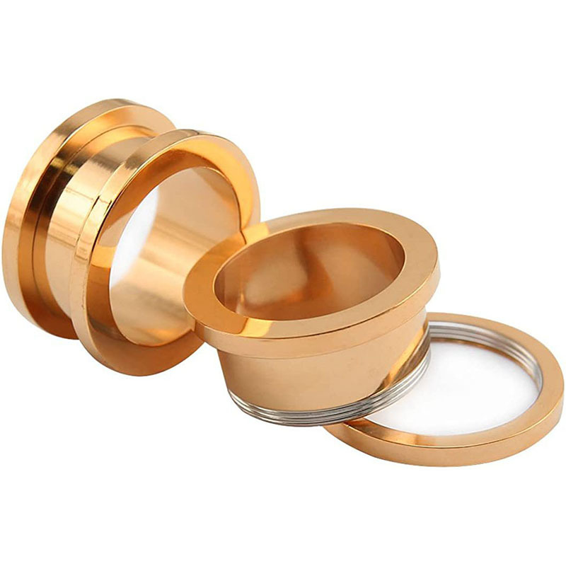 Foreign trade hot selling stainless steel pulley auricle vacuum electroplating ear expander punk style body piercing ear studs ear jewelry