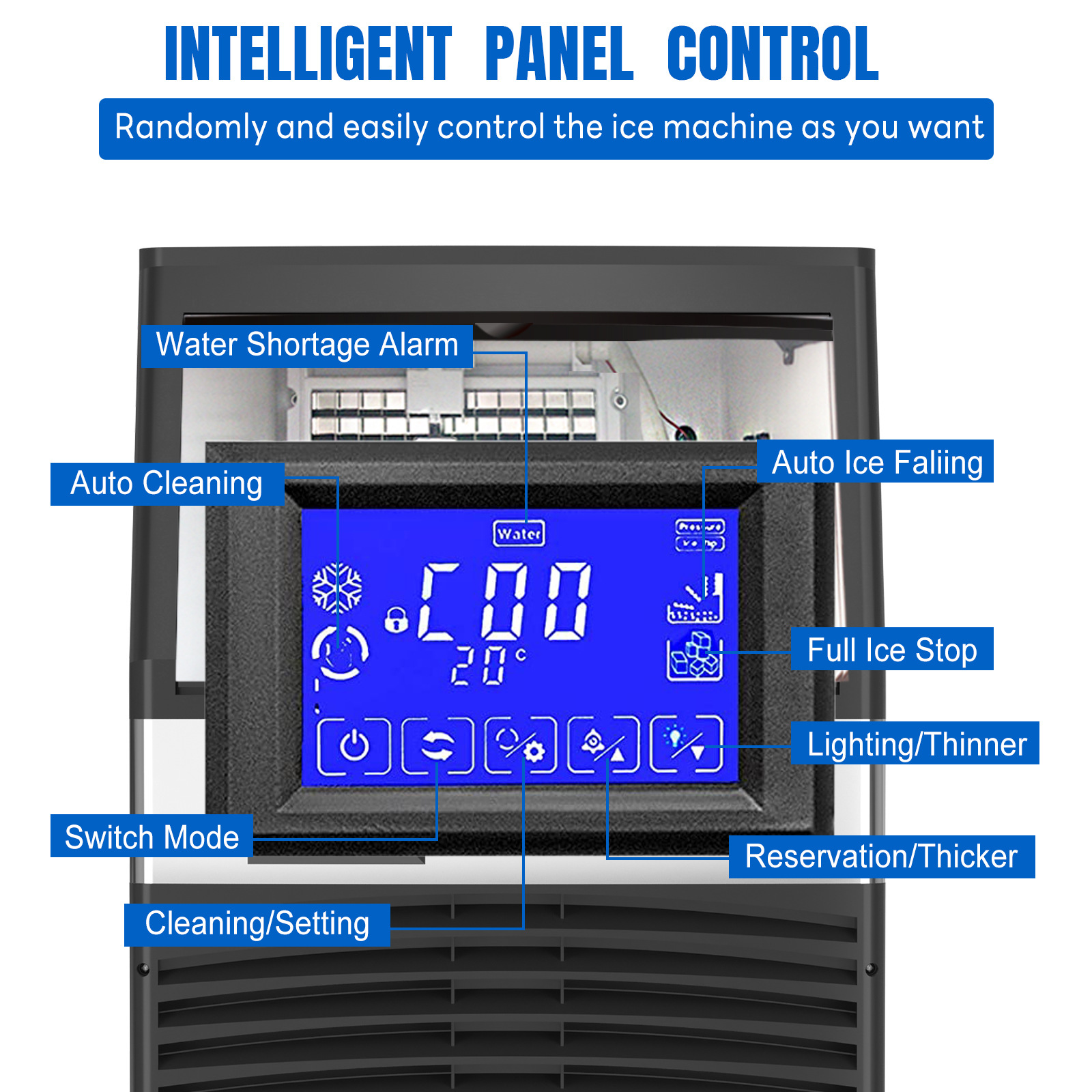 Bingzhile Ice Machine Commercial Large 40kg Milk Tea Shop Bar Ktv Vertical Machine 40kg Fully Automatic 40,000
