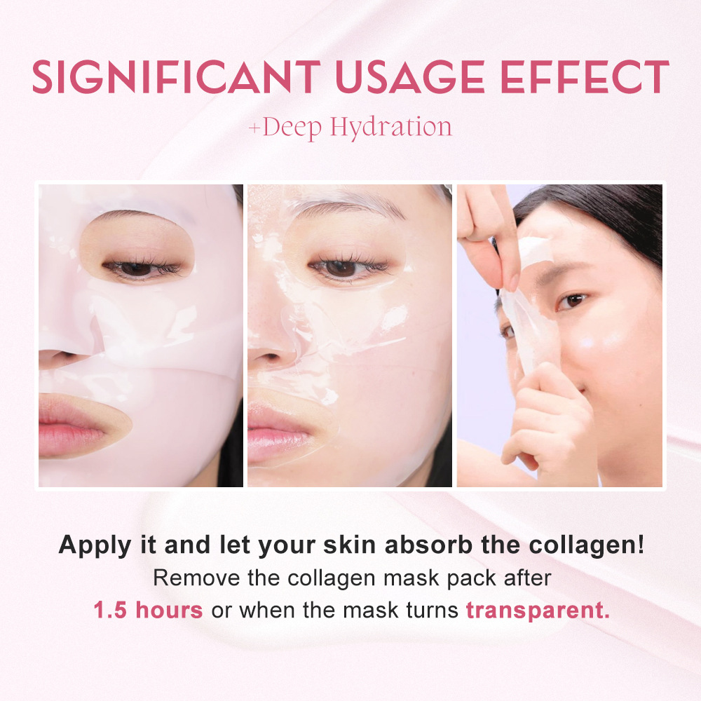 Koec Pink Polypeptide Collagen Firming Transparent Mask Hydrating and Moisturizing White Translucent Patch Mask Hot Style