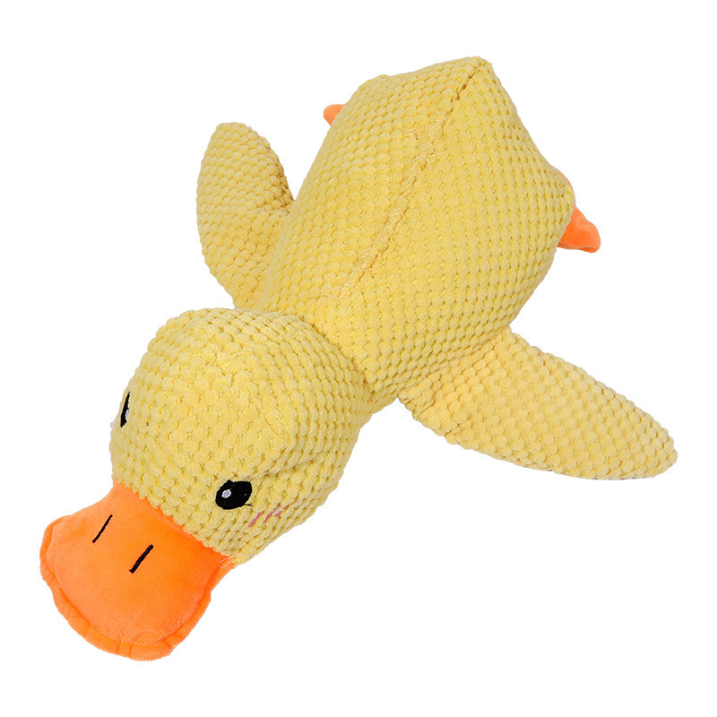 Dog Toy Plush Sleeping Yellow Duck Bite-resistant Molar Voice-relief Artifact Cat Pet Toy Charge Duck