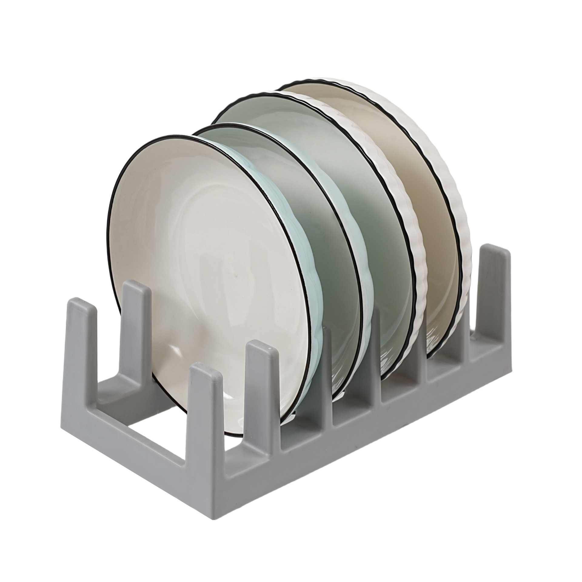 Solid Wood Kitchen Pot Lid Storage Rack Dish Drain Rack Creative Solid Wood Desktop Book Dish Divider Rack Pot Lid Rack