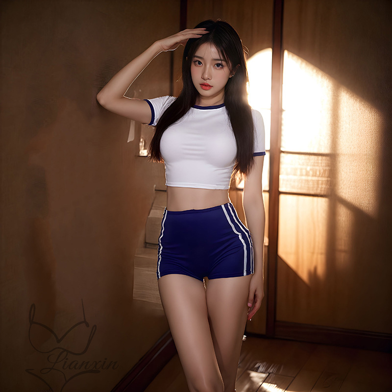 New Custom Sexy Lingerie Two-Piece Set Student Outfit Japanese-Style Gym Shorts Sexy Uniform Qqny Dropshipping