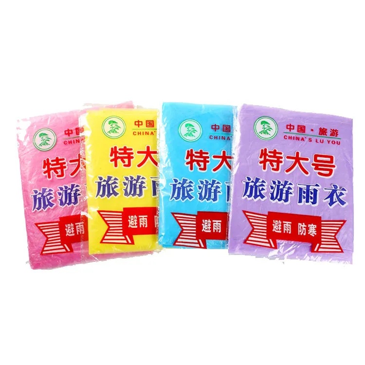 Disposable Raincoat Adult Outdoor Travel Mountaineering Portable Primary School Students Wholesale Waterproof Hat Thickened Extra Large Poncho