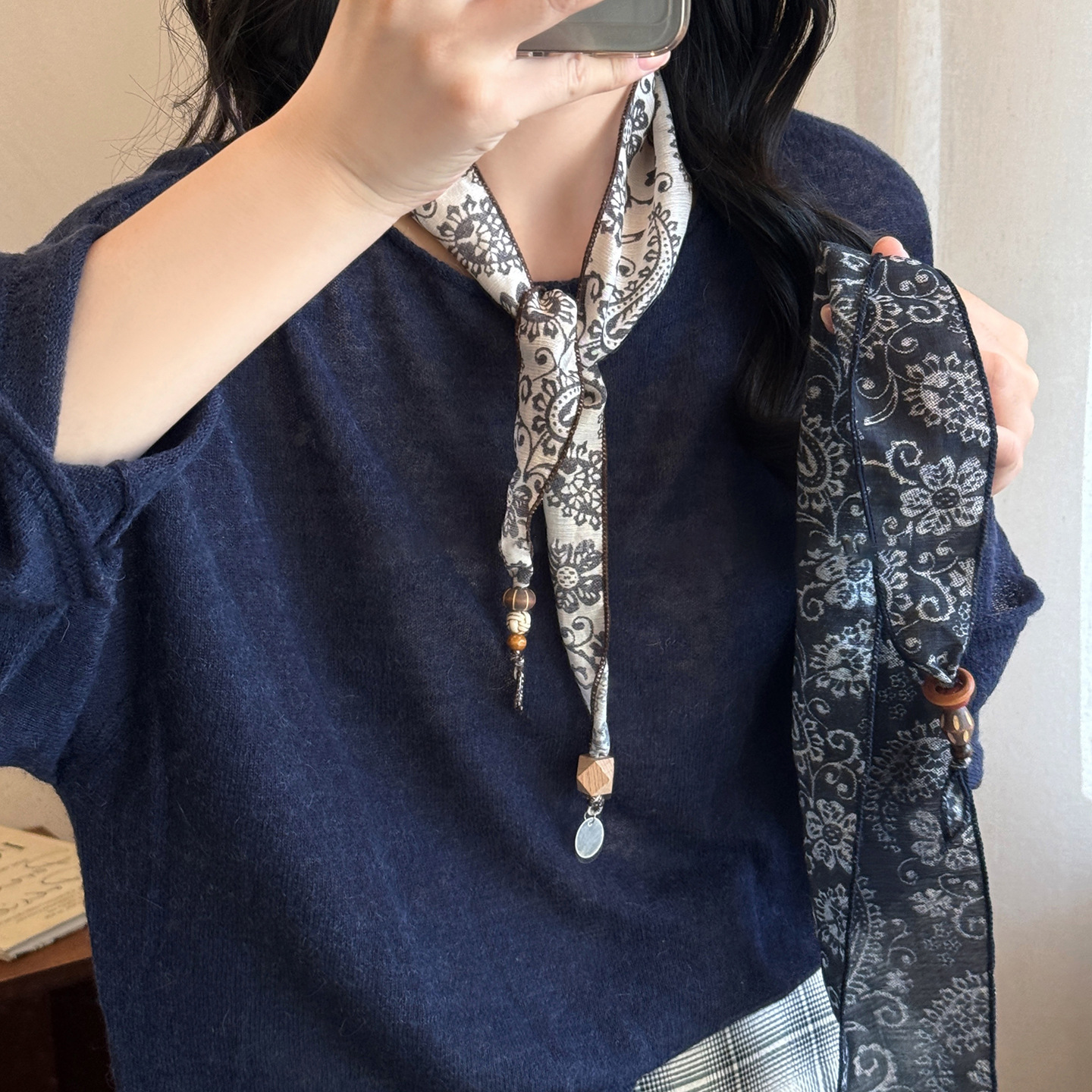 Ретро ожерелье из шелкового шарфа с цветами кешью, доступная роскошь для женщин, высококачественная модная шарфовая бандана 2025 года