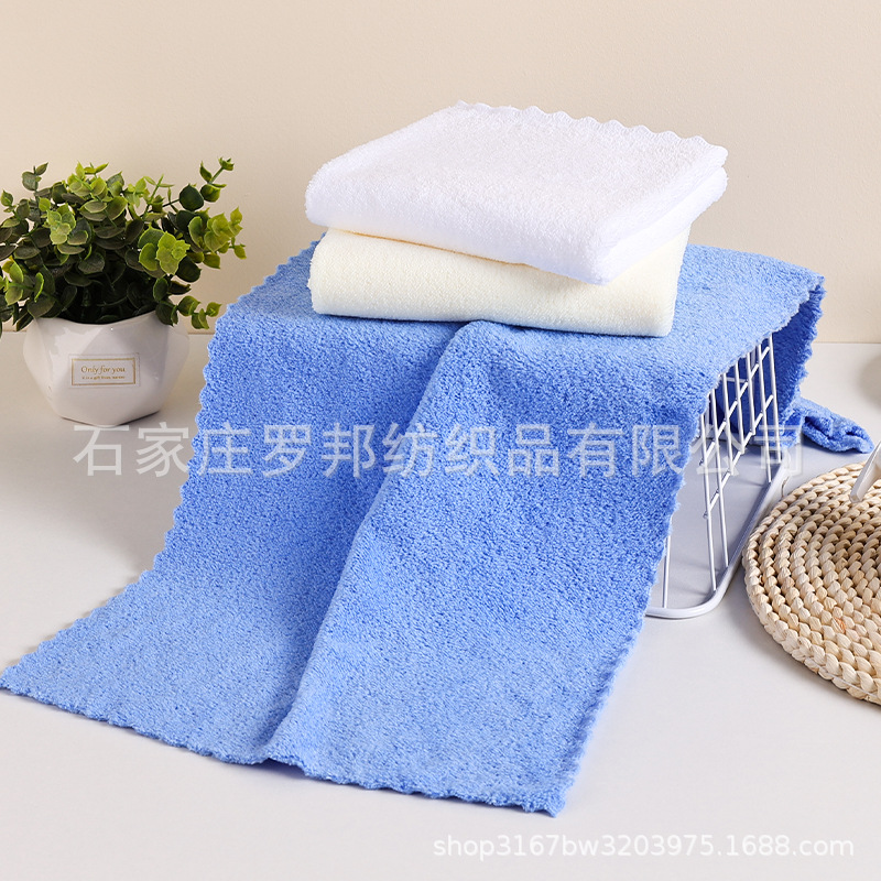 Disposable Washable Coral Fleece Towels for Bathhouses, Guesthouses, and Foot Massage Shops, Plain Color Gift Cut Edges