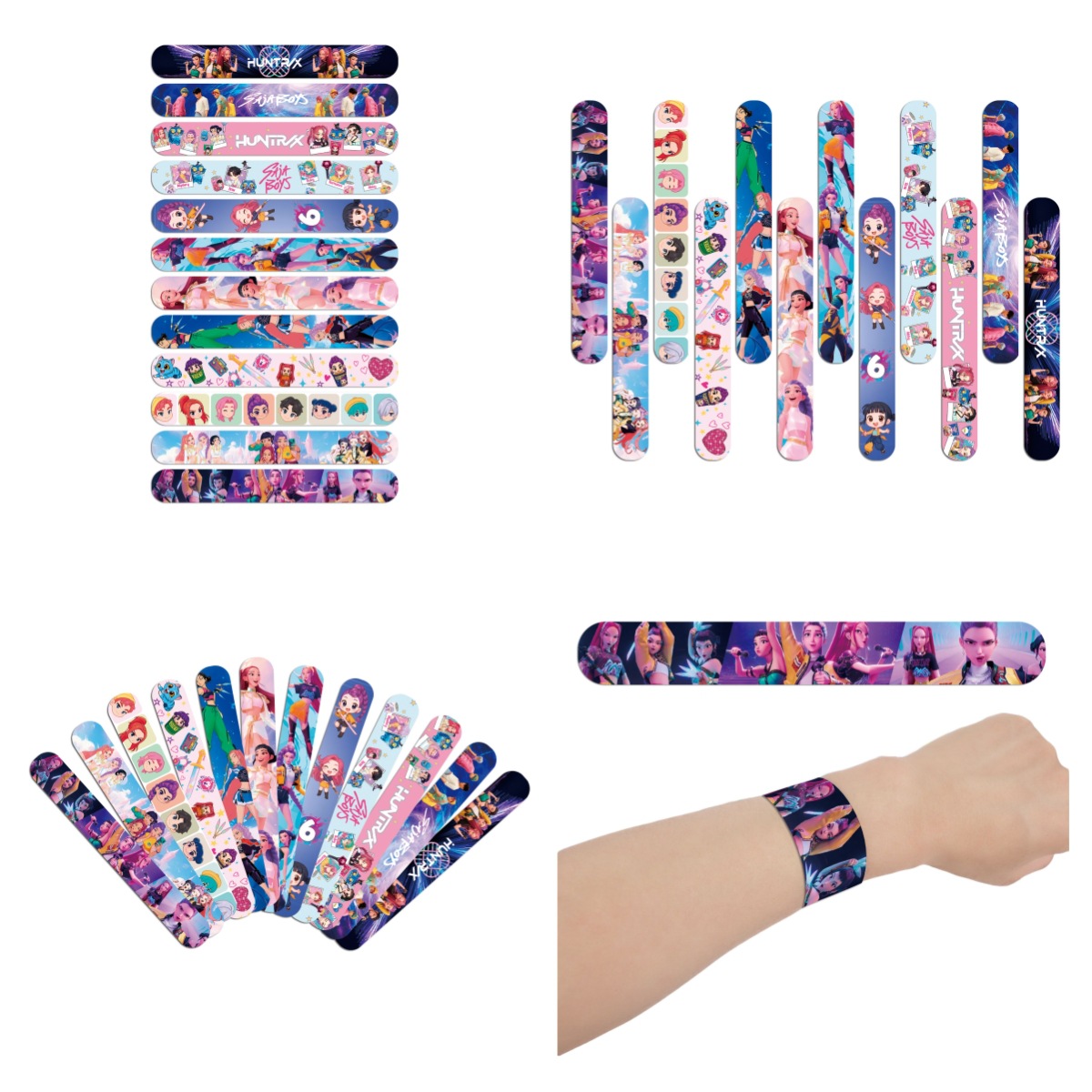 Kpop Hunter Girl Group Snap Ring Neon Children's Environmentally Friendly Bracelet Wristband Kda Party Gift Snap Ring