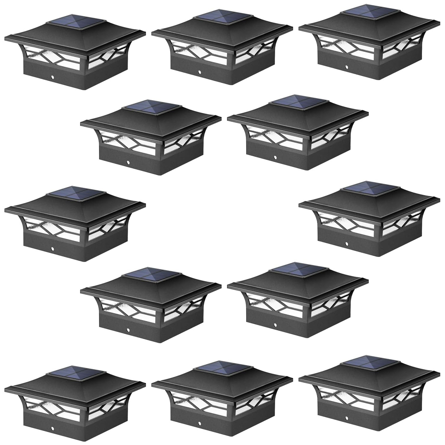 Solar Column Lamp Outdoor Waterproof Solar Deck Fence Column Lamp Suitable for Decorative Garden Courtyard Porch