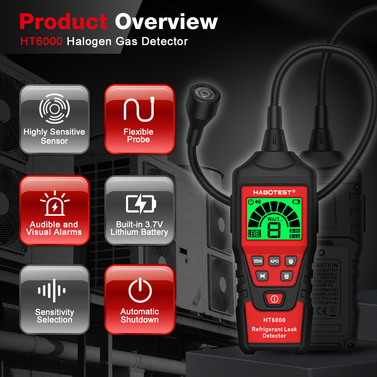 Детектор хладагента Huabo Ht6000, высокоточное оборудование для автомобильного кондиционера