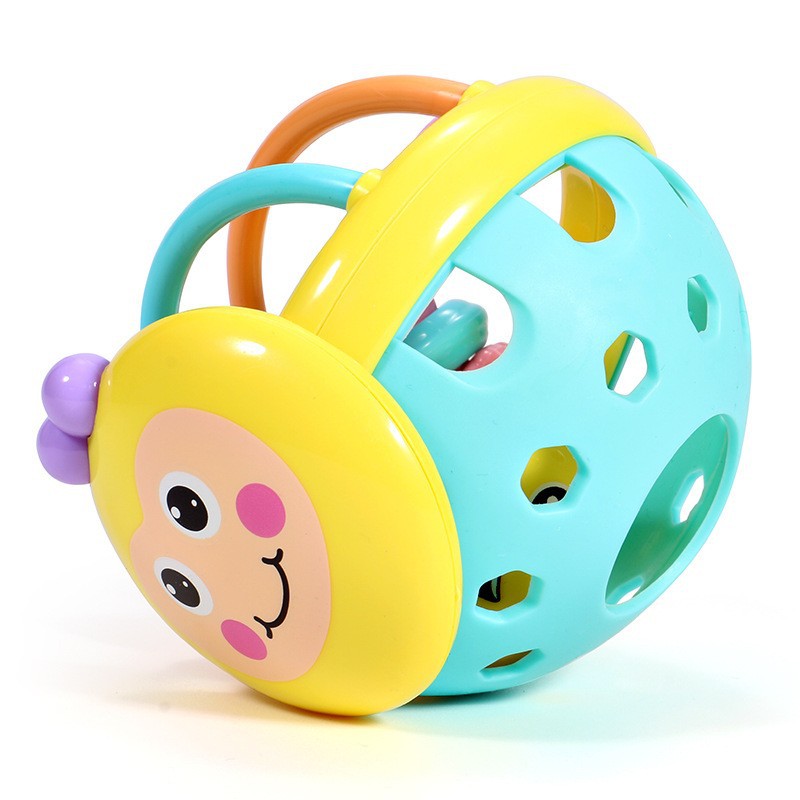 Cross-Border Infant Ball Toy Bee Ball Can Bite and Grasp 0 to 1 Year Old Molar Hand Ball Baby Hand Rattle Bed Bell