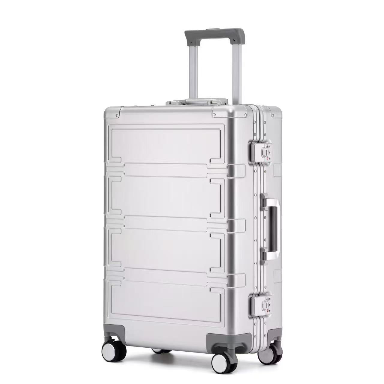 European and American Fashion New Retro Aluminum Magnesium Alloy Trolley Case Full Metal Luggage Bag 20inch Boarding Case