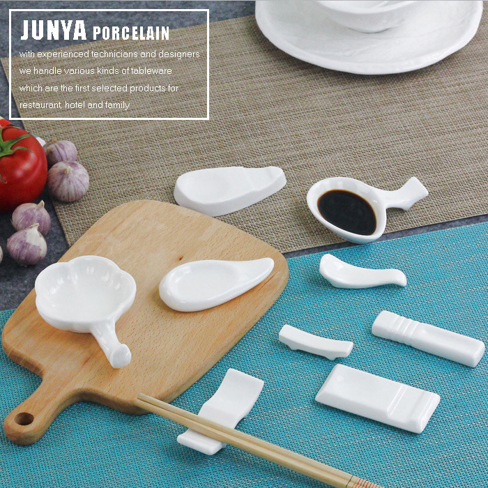 Pure White Ceramic Chopsticks Rack Hotel Restaurant Restaurant Dual-use Multi-purpose Chopsticks Pillow Chopsticks Holder Chopsticks Holder Chopsticks Holder