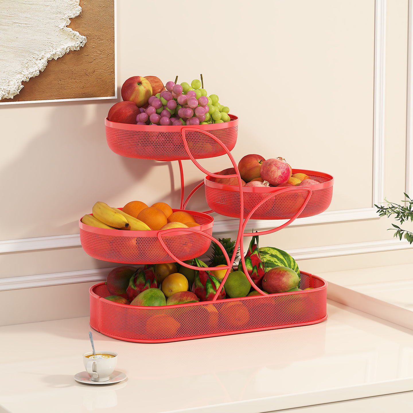 Fruit Plate New Style Home Living Room Coffee Table Classy Exquisite High-Value Multi-Layer Fruit Basket Dried Fruit Box Snack Display Plate