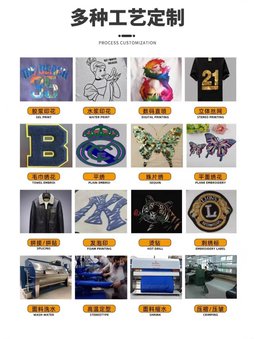 Clothing Customization Factory Clothes Work Clothes Customized T-Shirts Sweatshirts Shorts Cross-Border Export Men's and Women's Clothing Customization