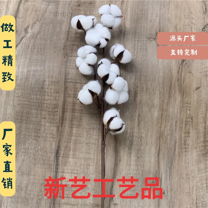 Simulated Cotton Head Wholesale Wire Cotton Head Living Room Decoration Immortal Flower Cotton Garland Flower Arrangement Cotton Dried Flowers