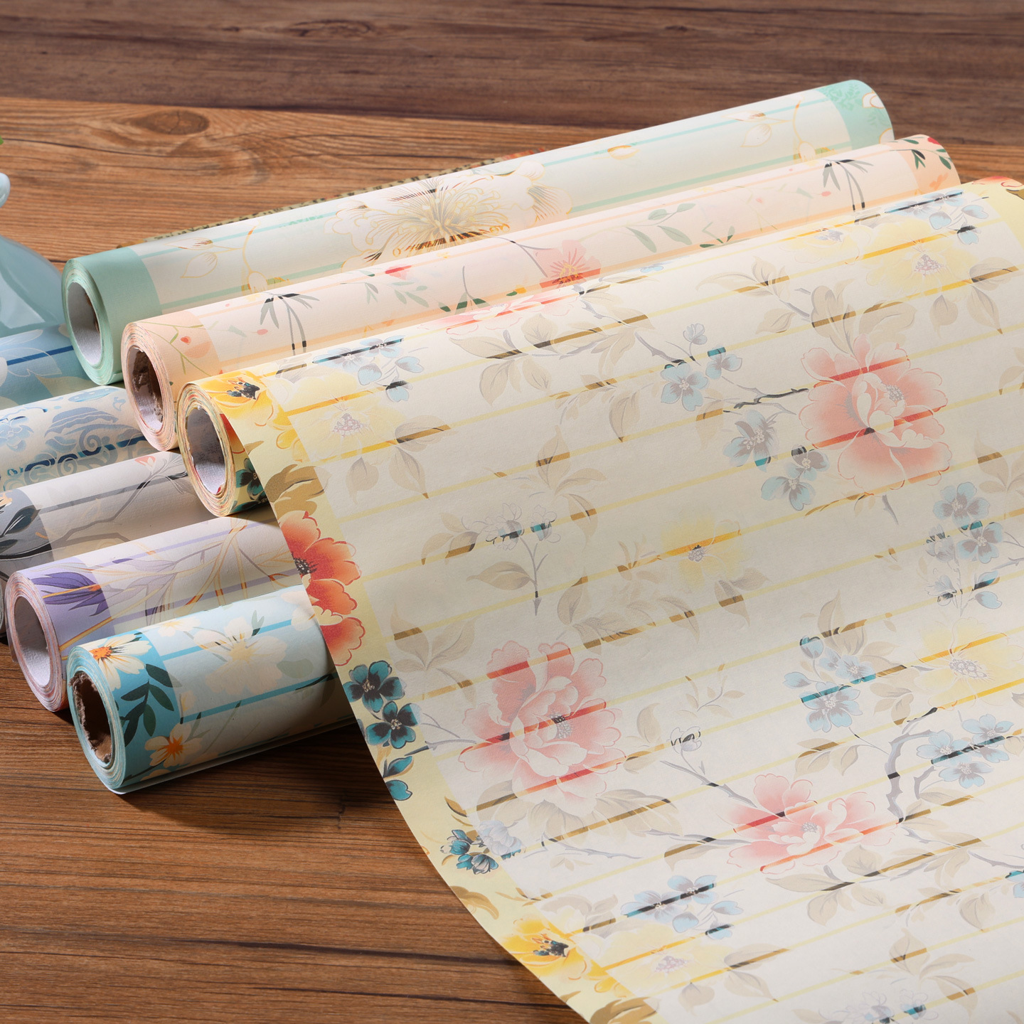 Factory Direct Source Yanya Rice Paper Batik Long Roll Semi-Cooked Small Regular Script Medium Regular Script Calligraphy Special Paper