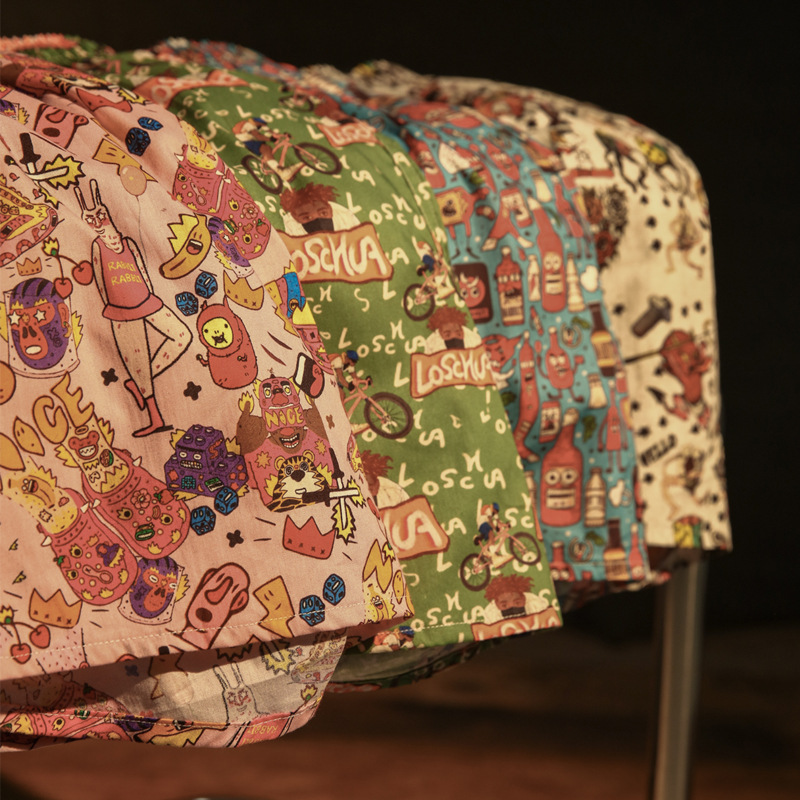 Pure Cotton Arrow Pants Youth Printed Mid-Waist Men's Underwear Can Be Worn Outside Loose Breathable Cotton Boxer Briefs Wholesale