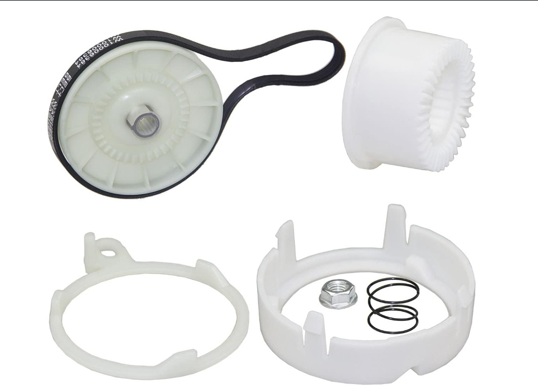 Factory supplied W10721967 washing machine pulley clutch kit with W10006384 drive belt