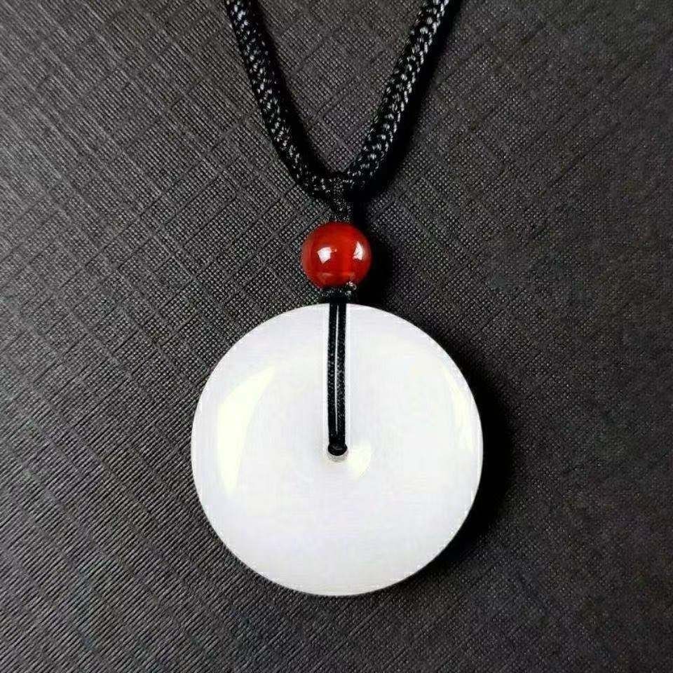 Wholesale pure natural safety buckle large pendant men and women couple's jade pendant safety buckle jade pendant jade necklace