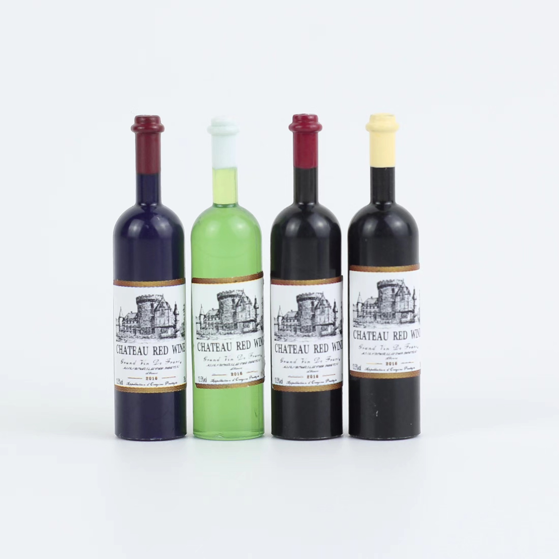 Miniature Mini Food Play Resin Red Wine Bottle Simulation Mini Doll House Accessories Beverage obll Pocket Creative