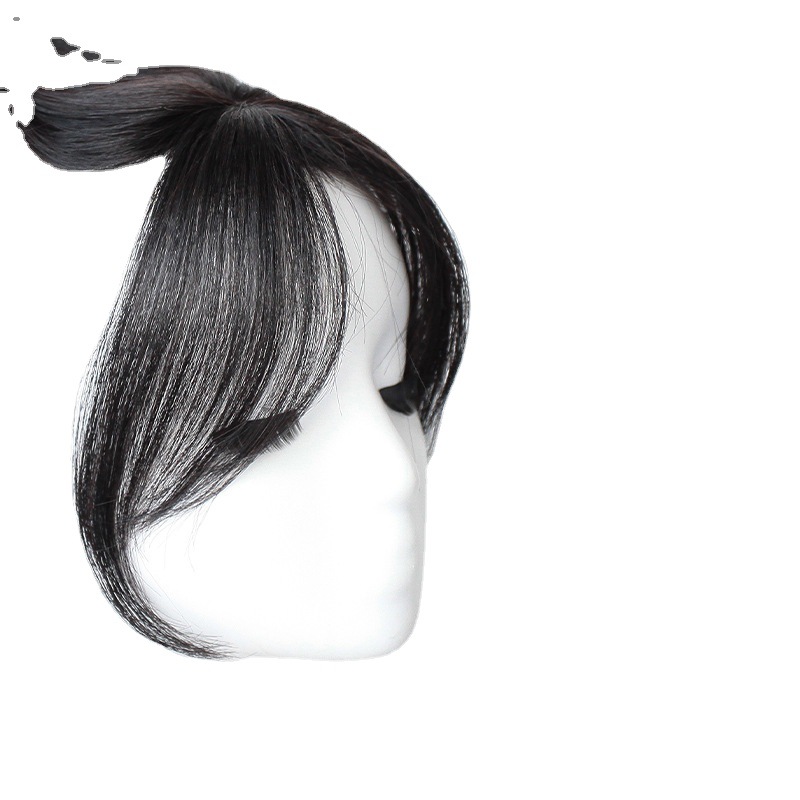 3d eight-character bangs wig female real hair natural forehead fake bangs head hair patch covering white hair wig