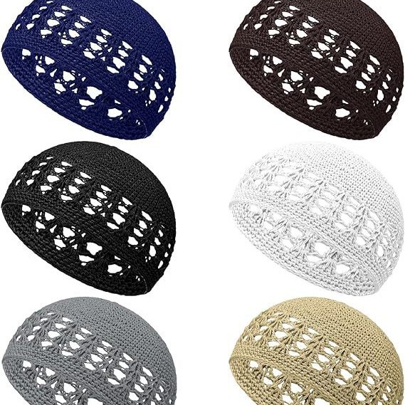 Handmade Women's Hat Kufi Hat Wheat Ear Hat Ethnic Men's Hat Pure Cotton Hat Prayer Kufi Hat