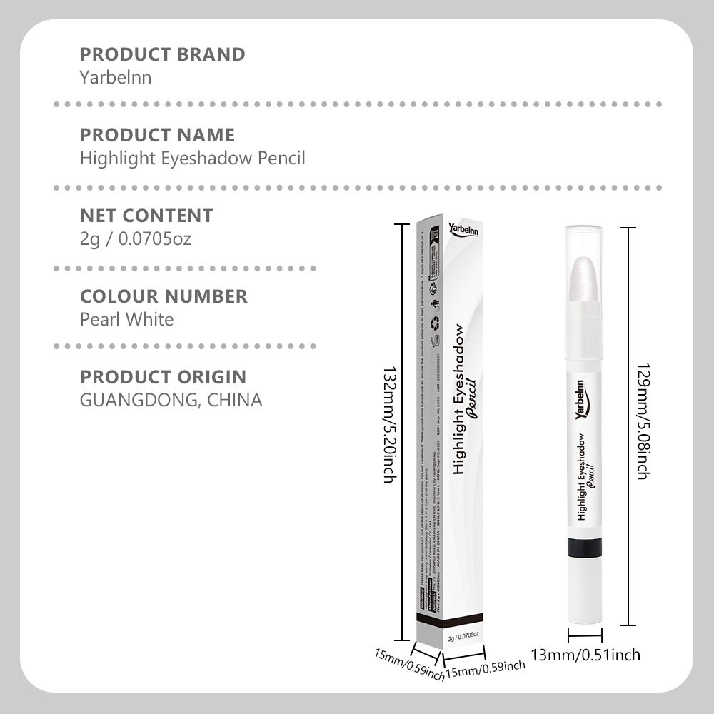 Cross-Border Popular Lazy Silkworm Pen to Brighten and Highlight with Sparkling Pearlescent White Flash Eye Shadow Pen That Can Be Applied in One Swipe and Is Not Easy to Smudge