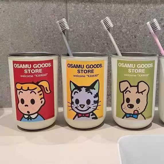 304 Stainless Steel Water Cup, High-Looking Double-Layer Outdoor Camping Style Portable Cup, Cartoon Cup, Mouthwash Cup, Beer Cup