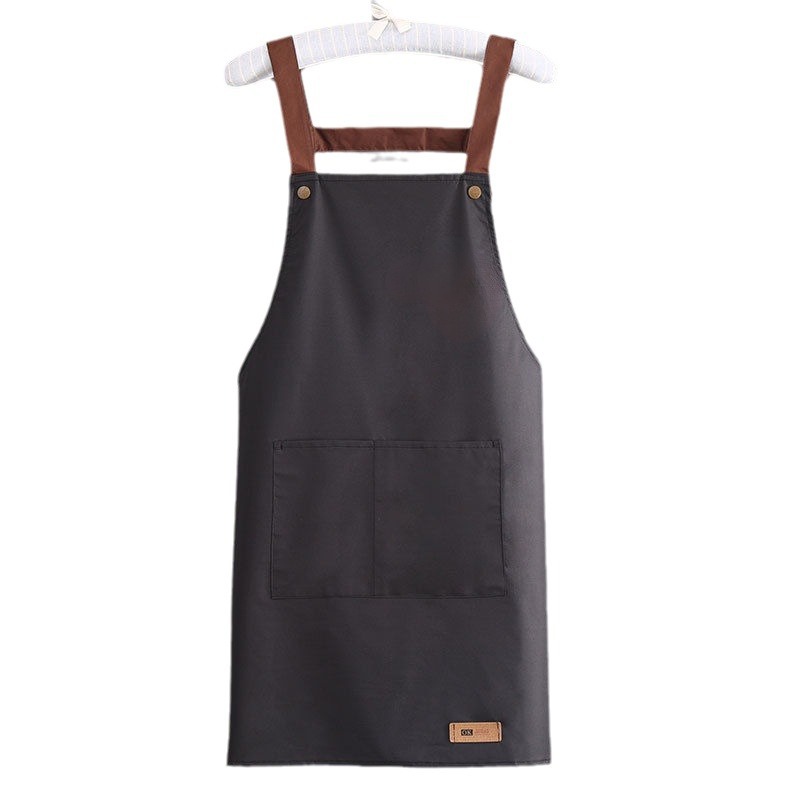 Waterproof apron rainbow strap shoulder anti-oil  printable pattern can wipe hand waist work clothes simple