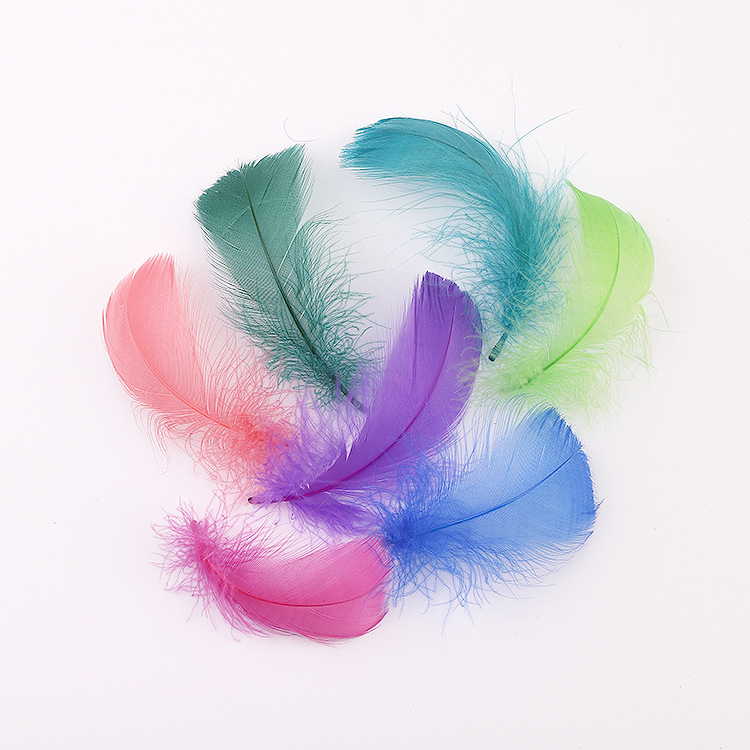 Handmade DIY Colorful Goose Feathers Small Floating Feathers for Clothing Decoration Wedding Bobo Ball Filling