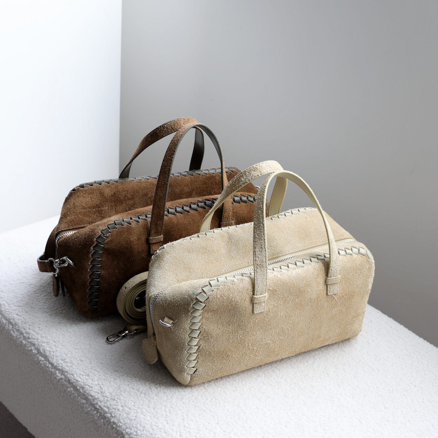 Ретро сумка Boston Pillow, большая вместительная, из замши, с ручкой через плечо, из натуральной кожи для женщин