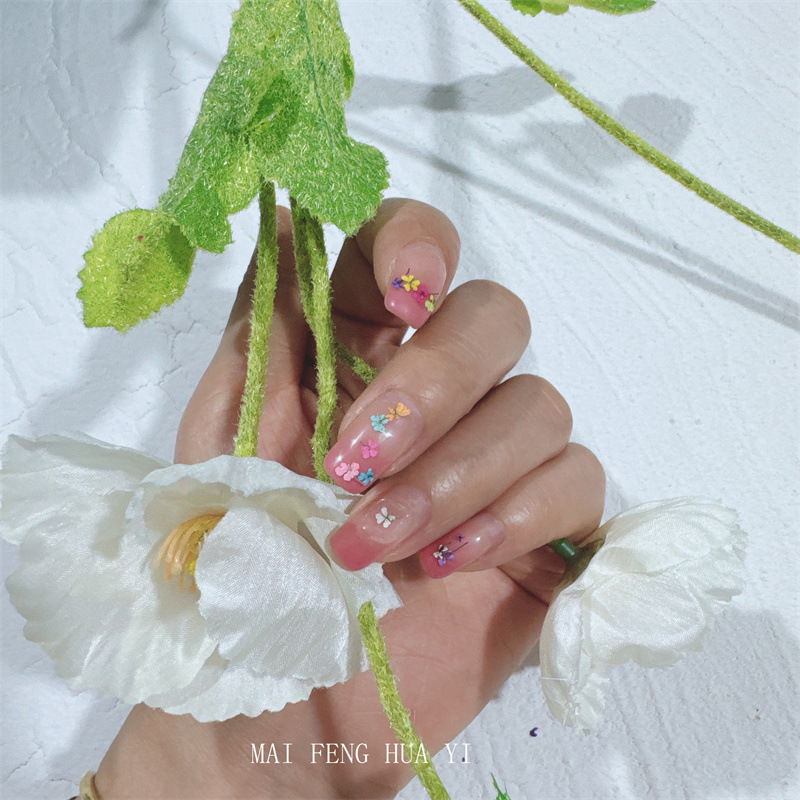 Snow Bead Flower/Lace Flower Nail Art Dried Flower Embossed Photo Frame DIY Material Clearance Wholesale Small Size 2000 Flower Free Shipping